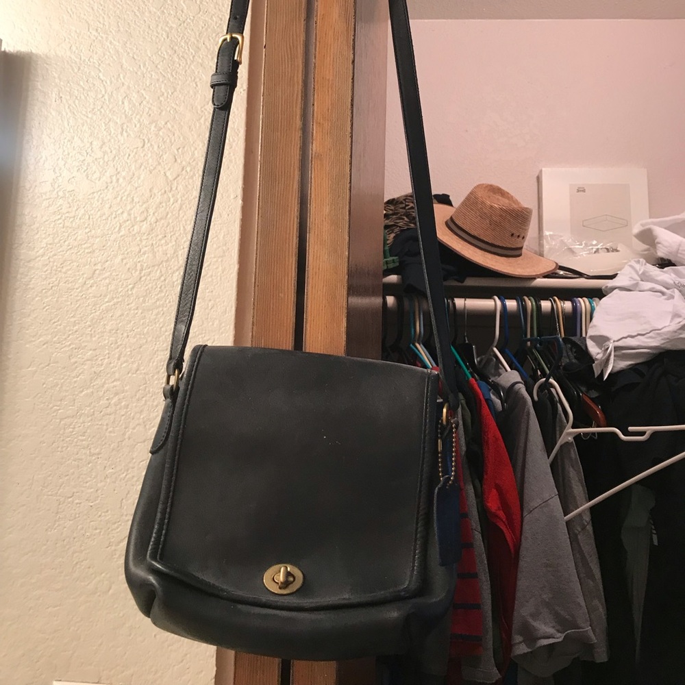 Blue coach cross body purse